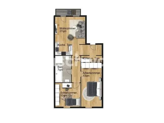 Wohnung zur Miete Tauschwohnung 570 € 3,5 Zimmer 64 m² 2. Geschoss Volkmarsdorf Leipzig 04315