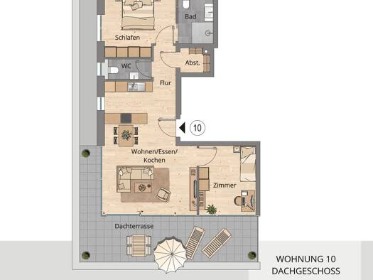 Penthouse zum Kauf - Neubau provisionsfrei 395.900 € 3 Zimmer 88,3 m² 3. Geschoss Rothenburger Str. 23 Creglingen 97993