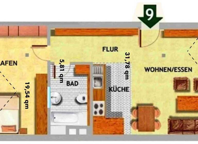 Wohnung zum Kauf 153.250 € 2 Zimmer 57 m² 5. Geschoss Stauffenbergallee 51 Krämpfervorstadt Erfurt 99086