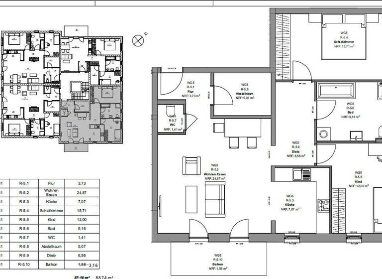 Wohnung zur Miete 1.100 € 3 Zimmer 88,8 m² frei ab 01.03.2026 Waren 17192