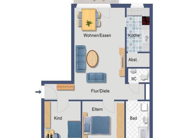 Wohnung zum Kauf provisionsfrei 279.000 € 3 Zimmer 77,3 m² 1. Geschoss Käthe-Kollwitz-Weg 2 Waiblingen 71334