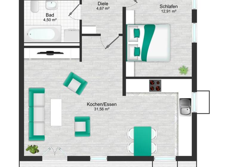 Wohnung zum Kauf 234.000 € 2 Zimmer 56 m² Südstadt Ravensburg 88214