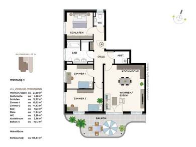 Wohnung zum Kauf provisionsfrei 455.000 € 4,5 Zimmer 105,8 m² Dachgeschoss, 1. Geschoss frei ab sofort Kastanienallee 30 Wohlmuthausen Forchtenberg 74670