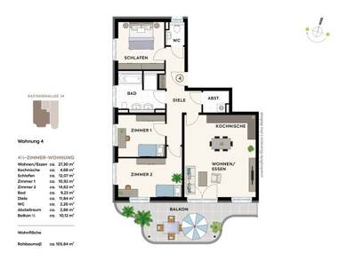Wohnung zum Kauf provisionsfrei 455.000 € 4,5 Zimmer 105,8 m² Dachgeschoss, 1. Geschoss frei ab sofort Kastanienallee 30 Wohlmuthausen Forchtenberg 74670