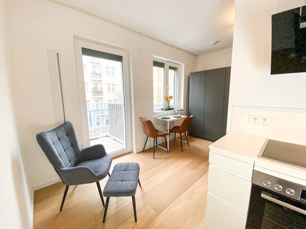 Wohnung zur Miete Wohnen auf Zeit 1.430 € 1 Zimmer 25 m²<br/>Wohnfläche ab sofort<br/>Verfügbarkeit Markgrafendamm Friedrichshain Berlin 10245