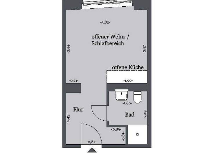 Studio zur Miete 348 € 1 Zimmer 23,1 m² 6. Geschoss frei ab 01.03.2026 Körnerstr. 16 Mitte Hannover 30159