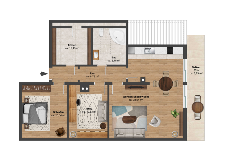 Wohnung zum Kauf 445.000 € 3 Zimmer 100,7 m² Lenggries 83661