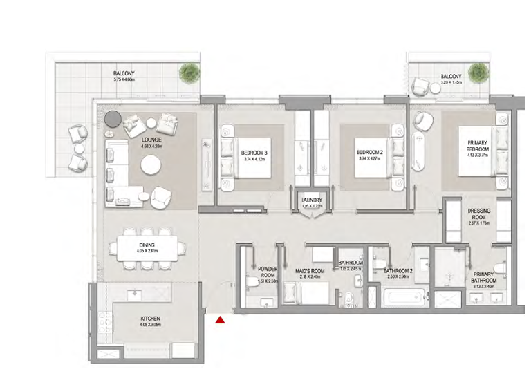 Wohnung zum Kauf 1.401.314 € 4 Zimmer 166,7 m² Dubai