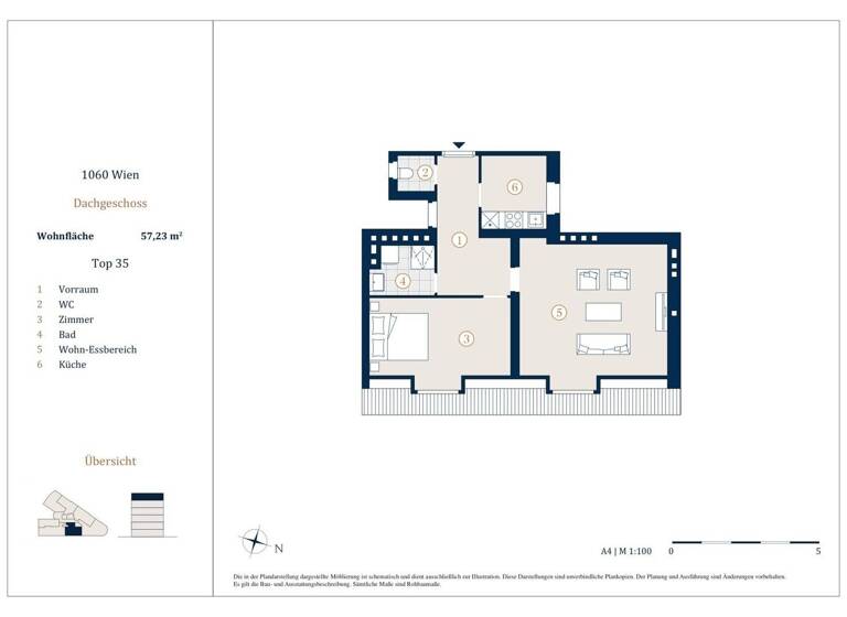 Wohnung zum Kauf 348.000 € 2 Zimmer 57,2 m² Wien,Mariahilf 1060