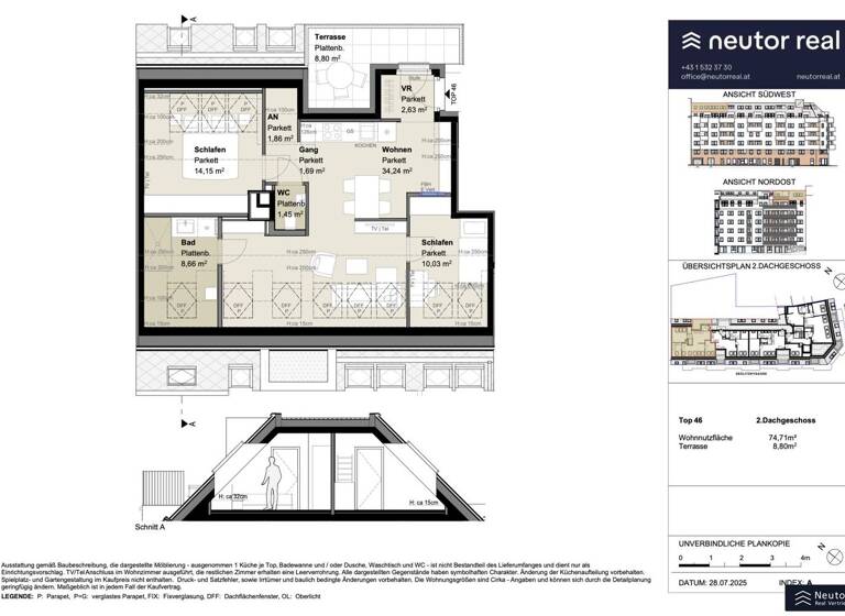 Wohnung zur Miete - Erstbezug 1.273 € 3 Zimmer 74,7 m² frei ab 01.05.2026 Grillgasse Wien 1110
