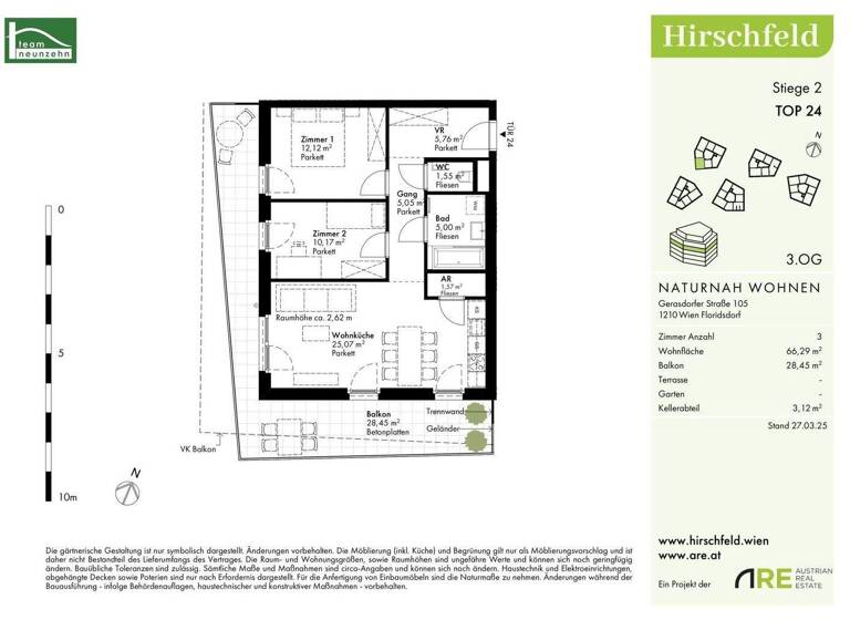 Wohnung zum Kauf - Erstbezug provisionsfrei 375.900 € 3 Zimmer 66,3 m² 3. Geschoss Gerasdorfer Straße 105 Wien 1210