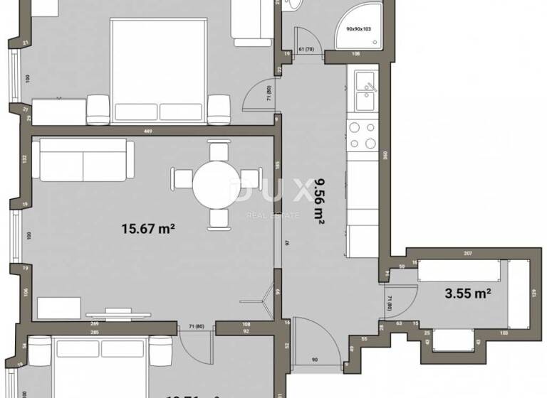 Wohnung zum Kauf 450.000 € 3 Zimmer 59 m² 3. Geschoss Vostarnica - Poluotok