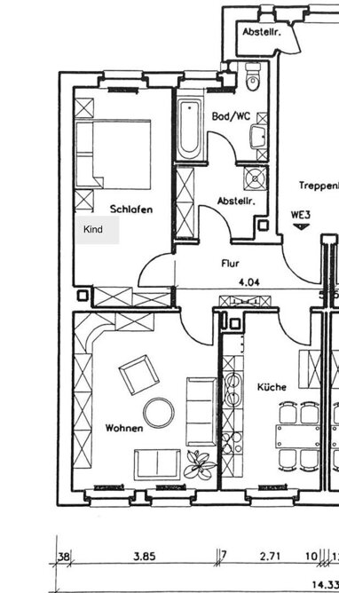 Wohnung zur Miete 360 € 2 Zimmer 60 m² 1. Geschoss Wurzen Wurzen 04808