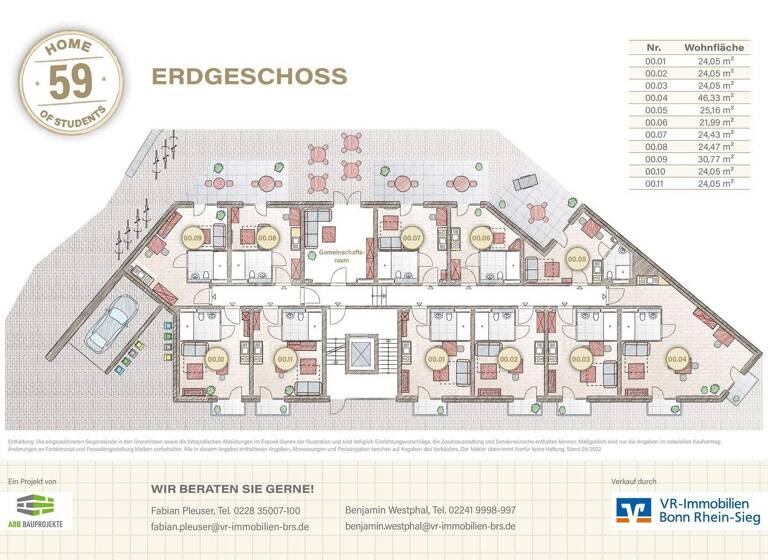 Studio zum Kauf - Erstbezug 195.000 € 1 Zimmer 22 m² EG Endenich Bonn 53121