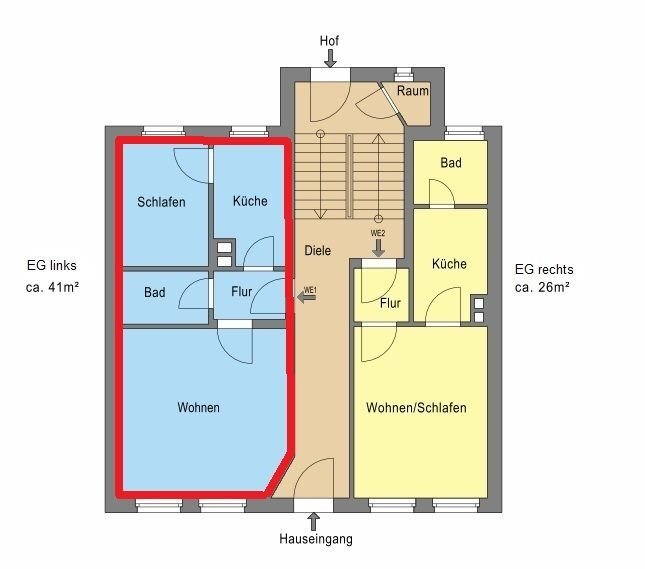 Wohnung zur Miete 270 € 2 Zimmer 41 m²<br/>Wohnfläche Wurzen Wurzen 04808