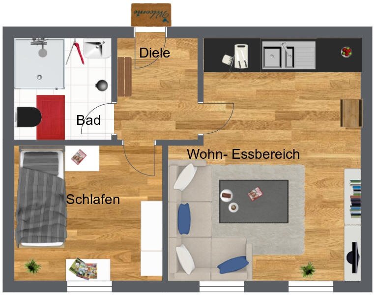 Wohnung zur Miete 290 € 2 Zimmer 31 m²<br/>Wohnfläche 2.<br/>Geschoss Westvorstadt Weimar 99423