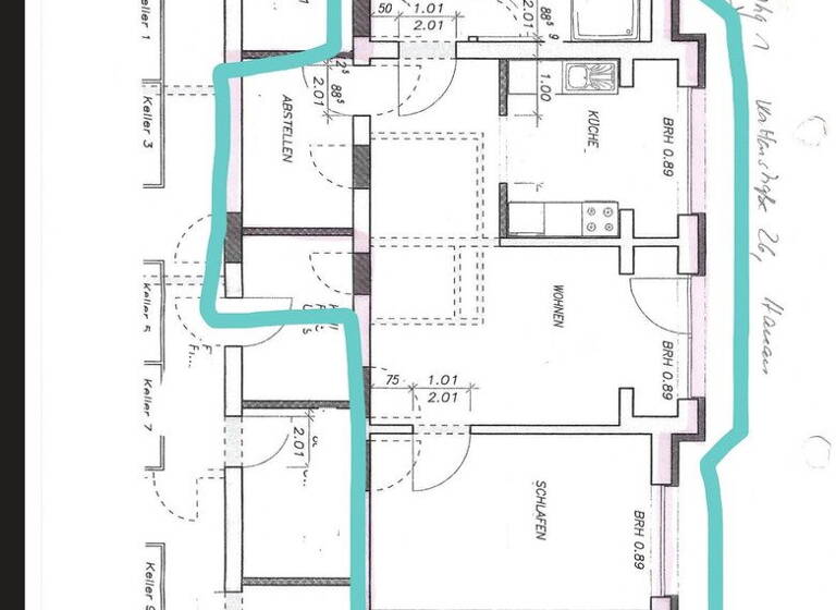 Wohnung zur Miete 1.095 € 3 Zimmer 79 m² EG Kattenstraße 26 Hanau 63452