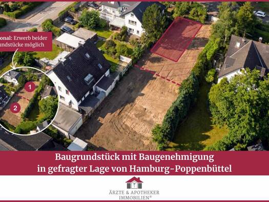 Grundstück zum Kauf 389.000 € 455,5 m² Grundstück Poppenbüttel Hamburg / Poppenbüttel 22399