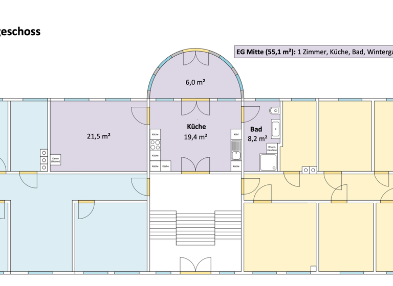Wohnung zur Miete 430 € 1,5 Zimmer 55 m² EG frei ab 01.05.2026 Rudolf-Breitscheid-Str. 11 Hoym 06467