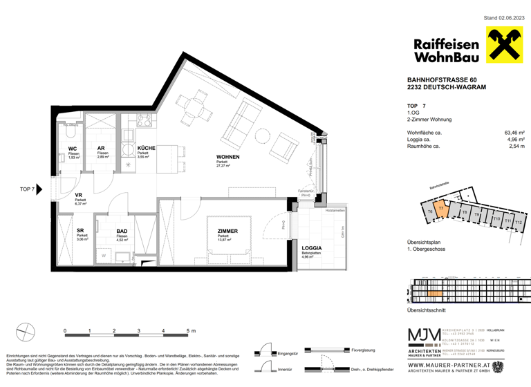 Wohnung zum Kauf provisionsfrei 298.700 € 2 Zimmer 63,5 m² Deutsch-Wagram 2232
