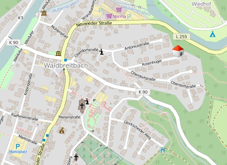 Grundstück zum Kauf 75.000 € 1.060 m² Grundstück Rosenhügel 15 Waldbreitbach 56588