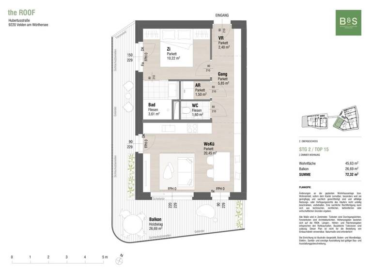 Wohnung zum Kauf - Erstbezug 335.000 € 2 Zimmer 45,6 m² 2. Geschoss Hubertusstraße Velden am Wörther See 9220