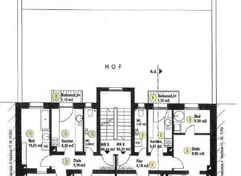 Wohnung zum Kauf 1.000 € 2 Zimmer 66,6 m² 3. Geschoss Innenstadt Fürth 90762