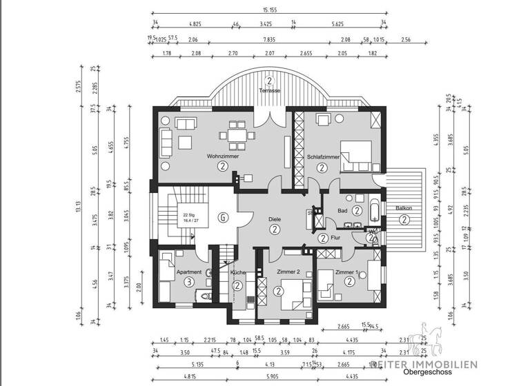 Wohnung zum Kauf 569.000 € 4 Zimmer 165,4 m² 1. Geschoss Innenstadt Fulda 36037