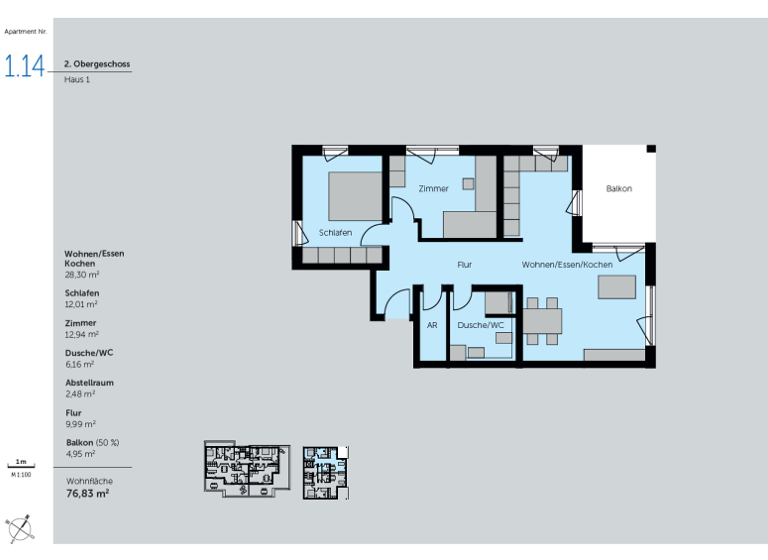 Wohnung zum Kauf provisionsfrei 438.000 € 2,5 Zimmer 76,8 m² Wellandstraße 61 & 63 Aalen 73434