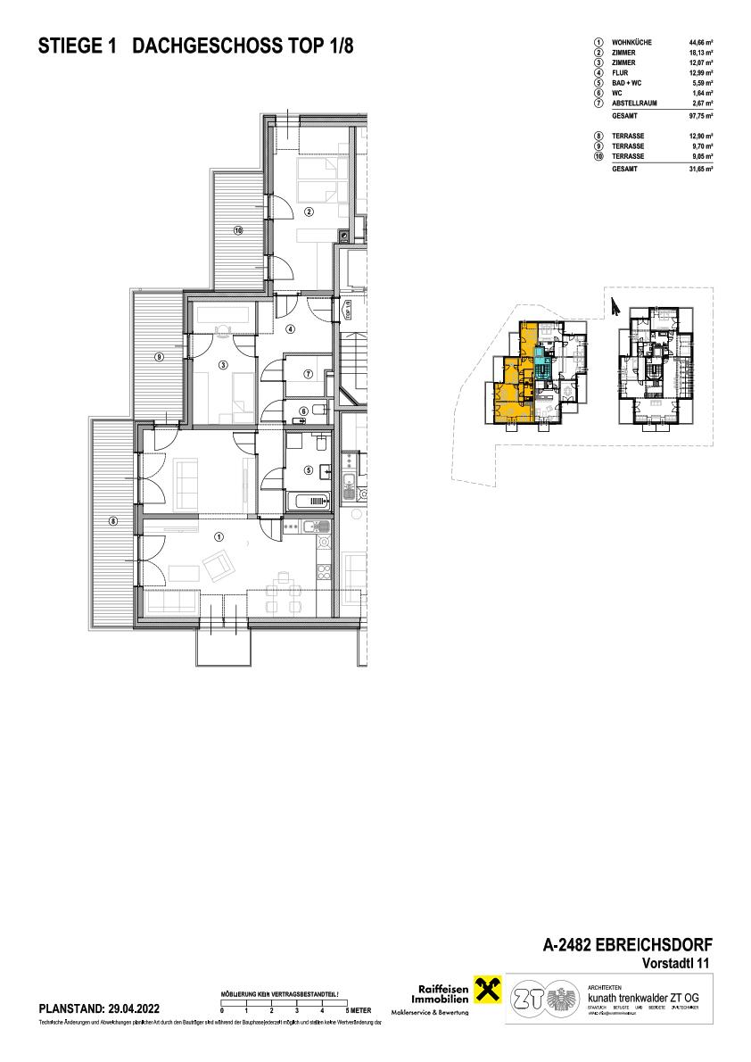 Wohnung zum Kauf 371.685 € 3 Zimmer 97,8 m²<br/>Wohnfläche 3.<br/>Geschoss Ebreichsdorf 2483