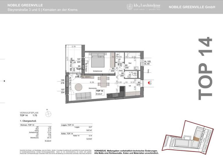 Wohnung zum Kauf - Erstbezug 219.000 € 2 Zimmer 51,3 m² 1. Geschoss Kematen an der Krems 4531