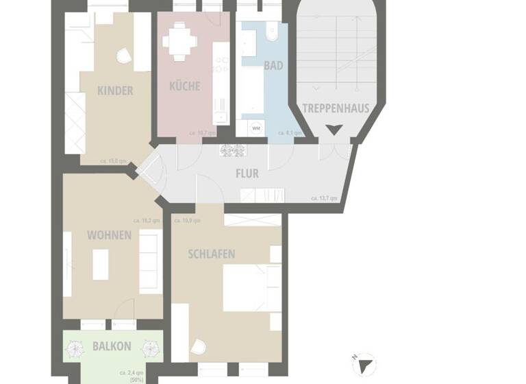 Wohnung zur Miete 616 € 3 Zimmer 88 m² 2. Geschoss frei ab sofort Chemnitzer Straße 25 Leisnig 04703
