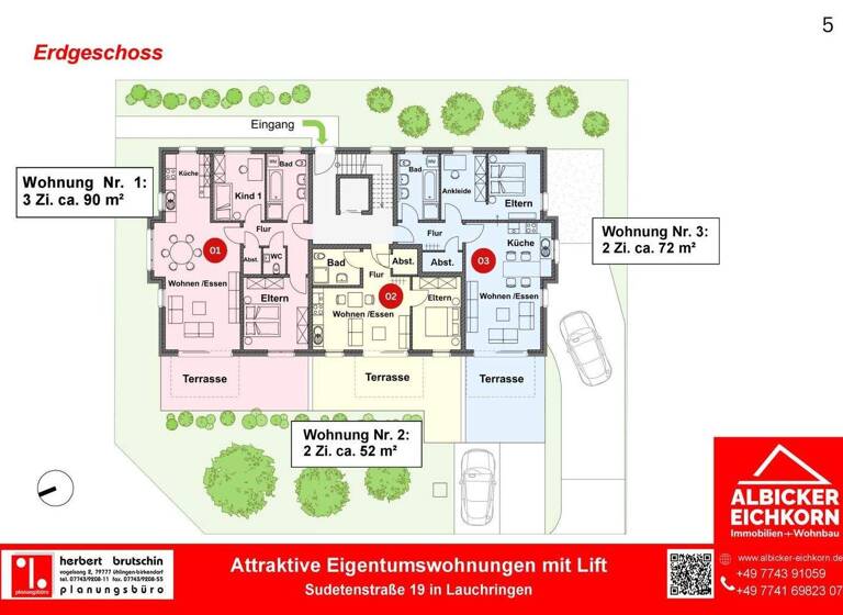 Wohnung zum Kauf provisionsfrei 267.000 € 2 Zimmer 52 m² 1. Geschoss Unterlauchringen Lauchringen 79787