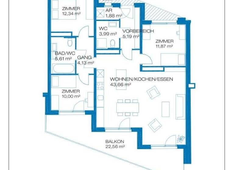 Wohnung zum Kauf provisionsfrei 386.802 € 4 Zimmer 98,7 m² Gries Graz-Puntigam 8055