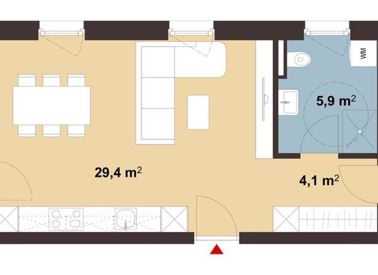 Terrassenwohnung zum Kauf - Erstbezug 470.000 € 2 Zimmer 53,1 m² Ankergasse 18a Hard 6971