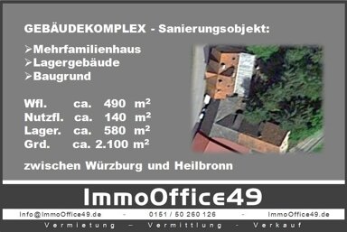 Mehrfamilienhaus zum Kauf 362.500 € 11 Zimmer 490 m² 2.100 m² Grundstück Rosenberg Rosenberg 74749