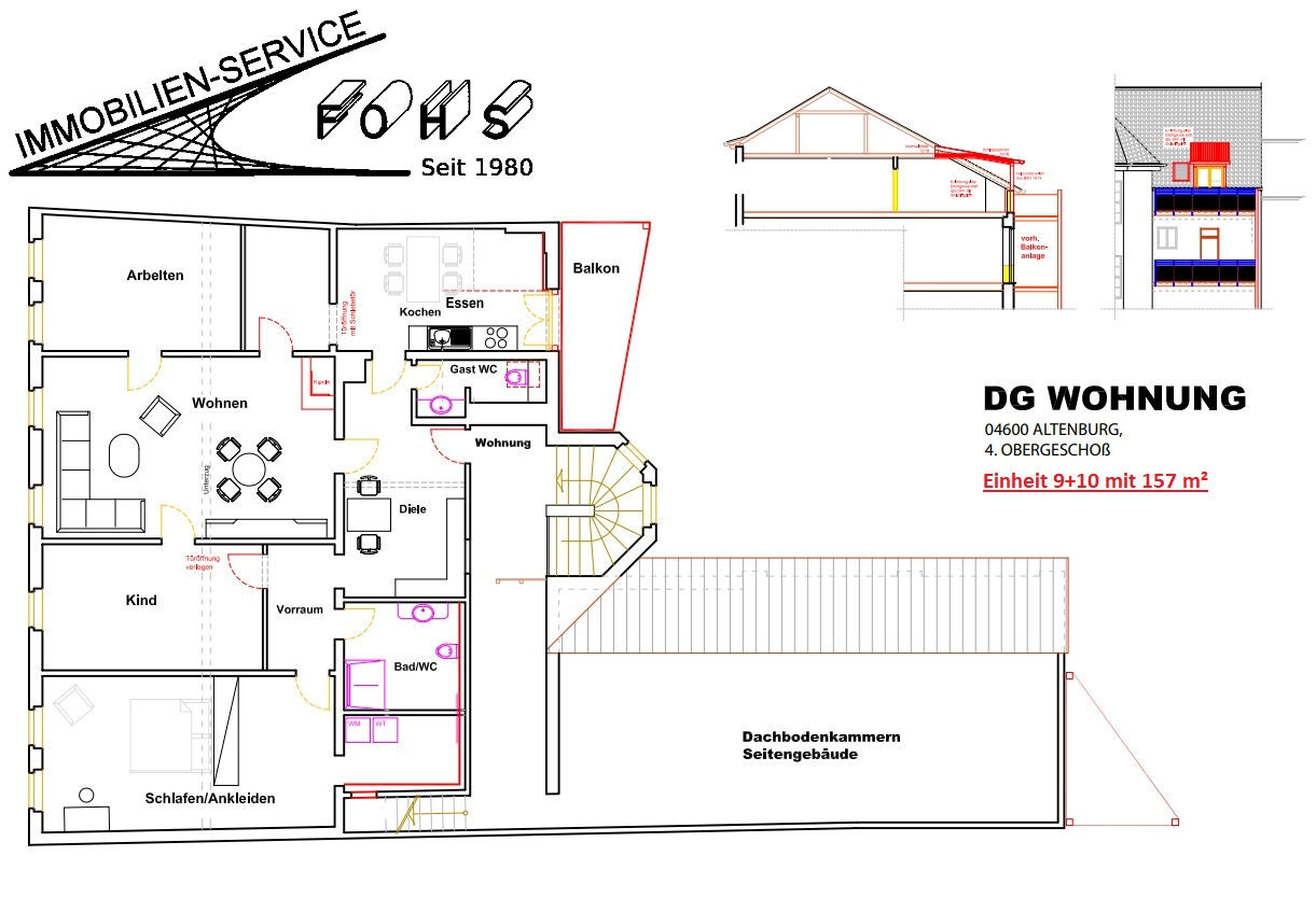 Wohnung zur Miete 1.130 € 157 m²<br/>Wohnfläche 4.<br/>Geschoss ab sofort<br/>Verfügbarkeit Zentrum Altenburg 04600