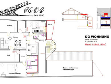 Wohnung zur Miete 1.130 € 157 m² 4. Geschoss frei ab sofort Altenburg 04600