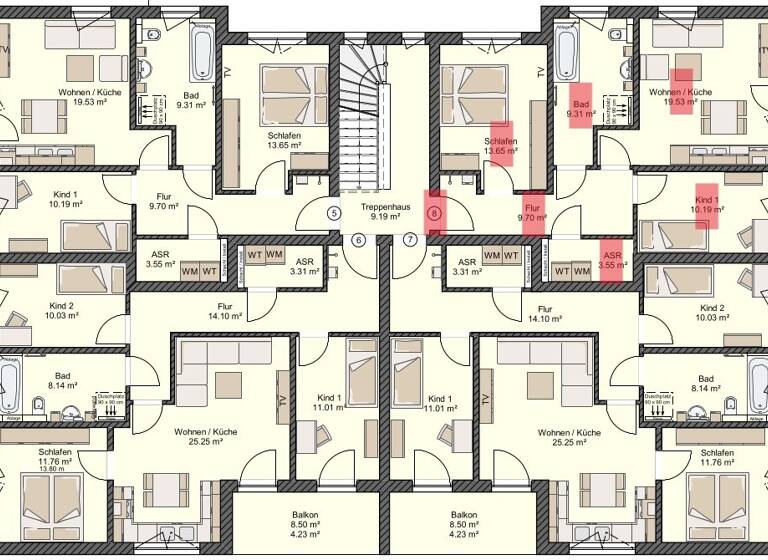 Wohnung zur Miete 979 € 3 Zimmer 69,9 m² 1. Geschoss frei ab 01.10.2026 Tribseer Stralsund 18437