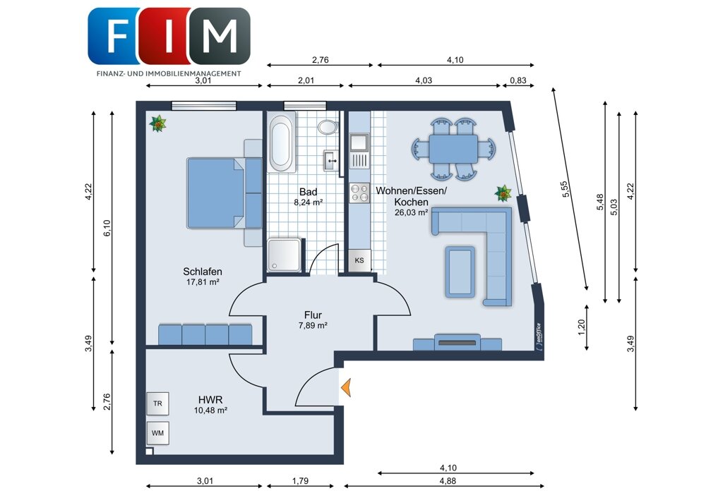 Wohnung zum Kauf 267.710 € 2 Zimmer 75,5 m²<br/>Wohnfläche EG<br/>Geschoss Melle - Mitte Melle 49324