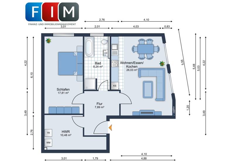 Wohnung zum Kauf 241.440 € 2 Zimmer 75,5 m²<br/>Wohnfläche EG<br/>Geschoss Melle-Mitte Melle 49324