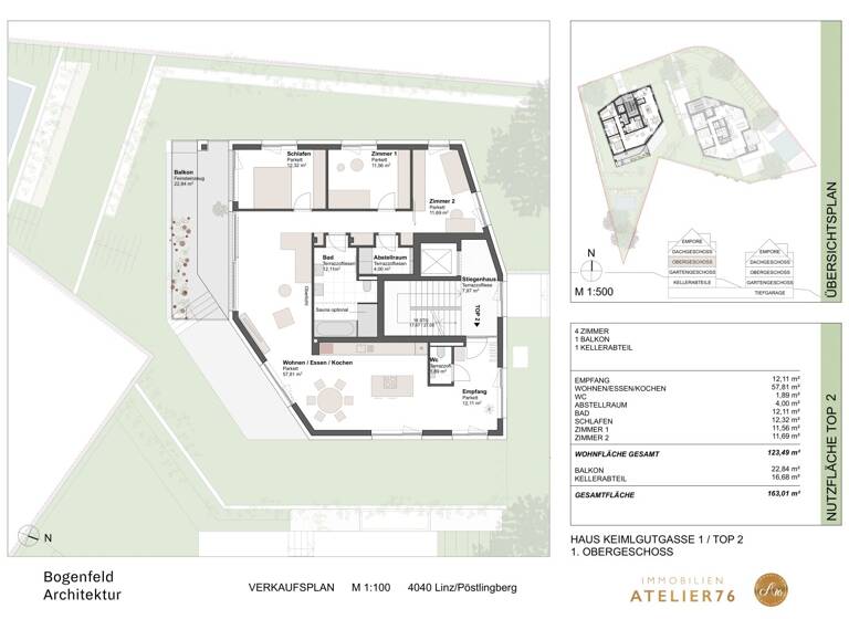 Wohnung zum Kauf 848.994 € 4,5 Zimmer 123,5 m²<br/>Wohnfläche 1.<br/>Geschoss 31.12.2026<br/>Verfügbarkeit Keimlgutgasse 1 Urfahr Linz 4040