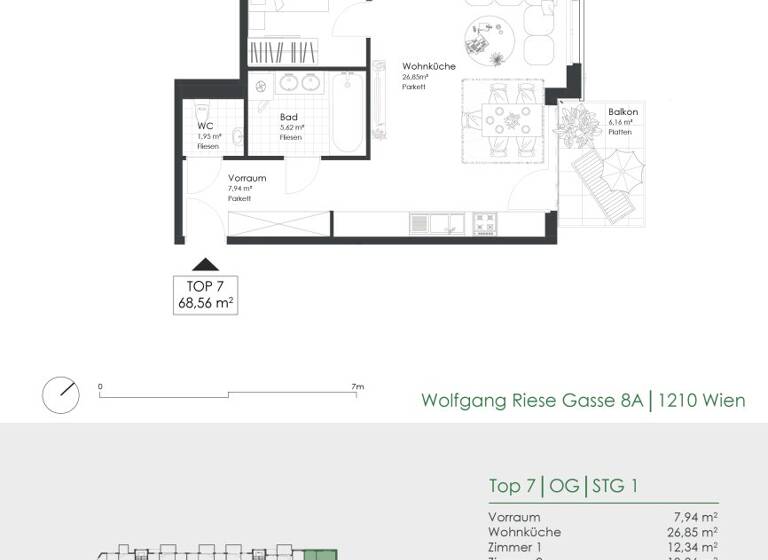 Wohnung zum Kauf - Erstbezug provisionsfrei 399.000 € 3 Zimmer 68,6 m² 1. Geschoss Wolfgang-Riese-Gasse 8A Wien 1210