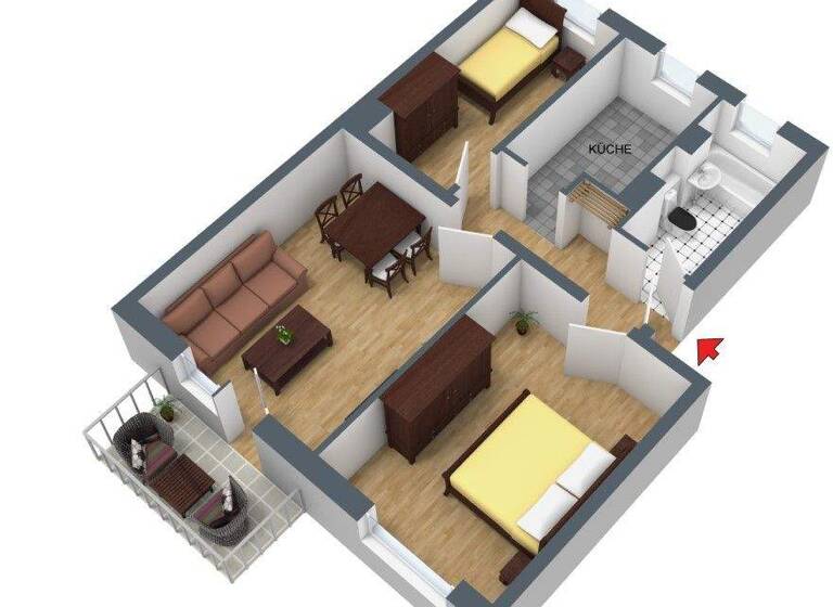 Wohnung zur Miete 410 € 3 Zimmer 60 m² 2. Geschoss Mainweg 14 Merseburg 06217