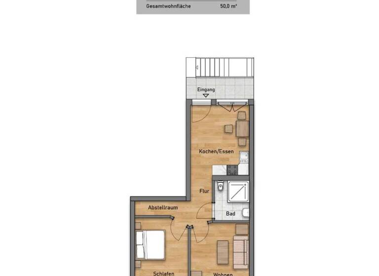 Wohnung zum Kauf - Neubau 342.176 € 2 Zimmer 50,3 m² Äußere Großweidenmühlstraße 16 St Johannis Nürnberg 90419