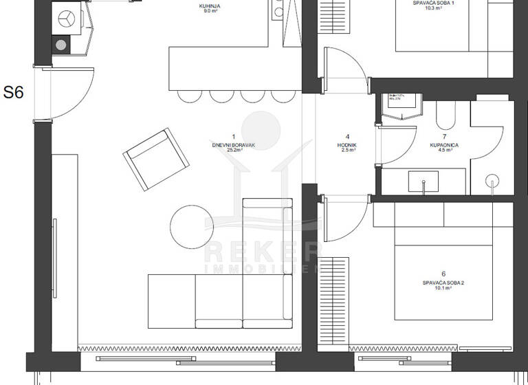 Wohnung zum Kauf - Erstbezug 405.000 € 3 Zimmer 80,5 m² 1. Geschoss Zadar 23000
