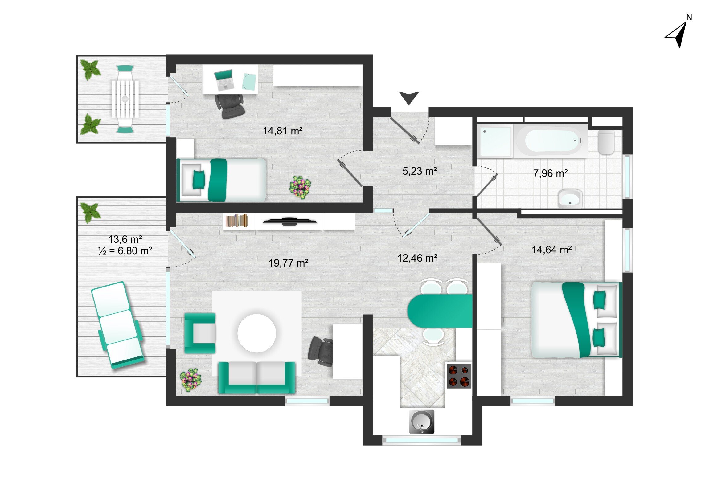 Wohnung zum Kauf 575.000 € 3 Zimmer 81,7 m²<br/>Wohnfläche 1.<br/>Geschoss Freising Freising 85354