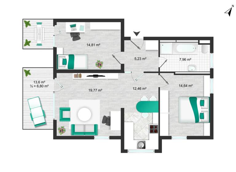 Wohnung zum Kauf 575.000 € 3 Zimmer 81,7 m²<br/>Wohnfläche 1.<br/>Geschoss Freising Freising 85354