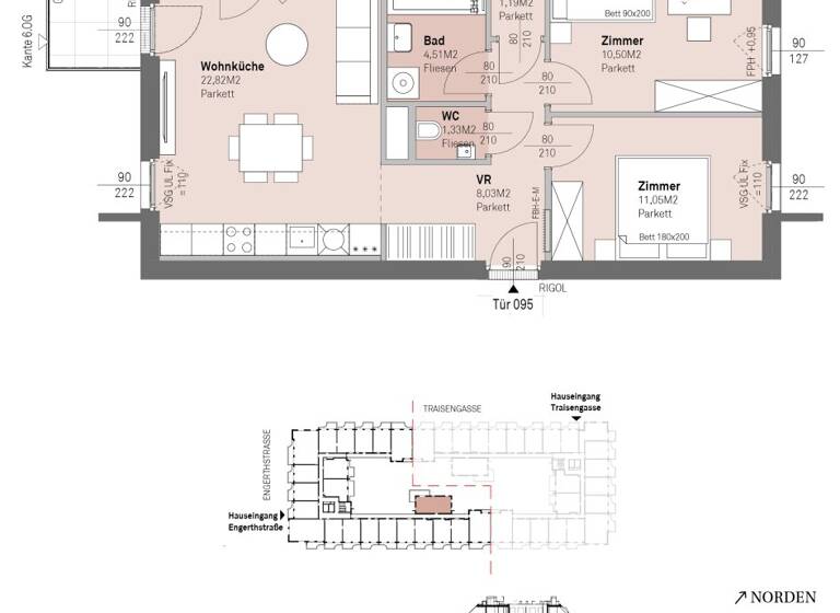 Wohnung zum Kauf - Erstbezug 479.500 € 3 Zimmer 59,4 m² 5. Geschoss frei ab 30.06.2028 Engerthstraße 111 Wien 1200