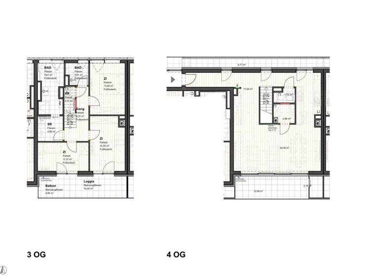 Penthouse zum Kauf - Erstbezug 1.222.000 € 4 Zimmer 130,6 m² 3. Geschoss Lichtenfelsgasse Innere Stadt Klagenfurt am Wörthersee 9020